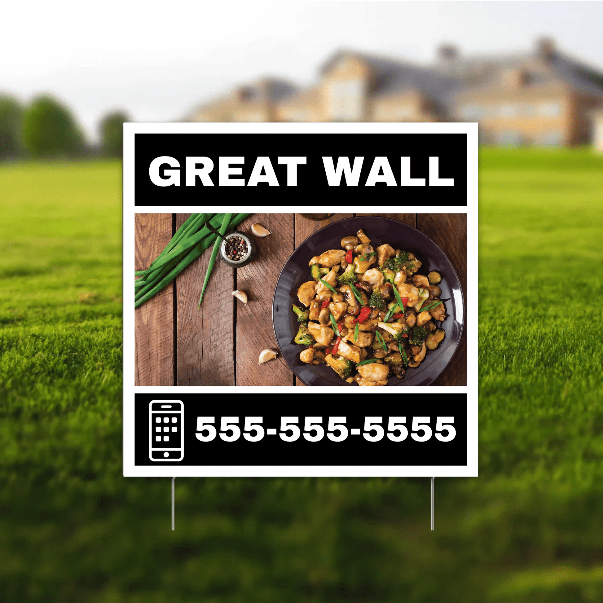 2'x2' Asian Restaurant Yard Sign, Two - Sided