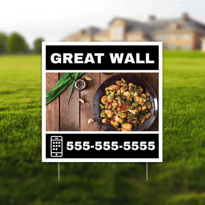 2'x2' Asian Restaurant Yard Sign, Two - Sided