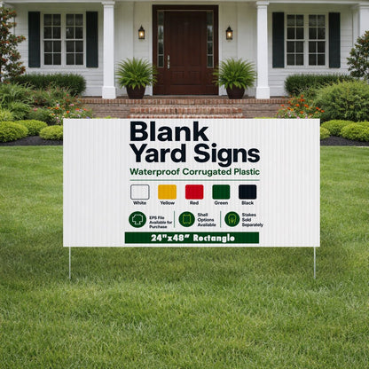 2'x4' 4mm Corrugated Plastic Blank Yard Signs