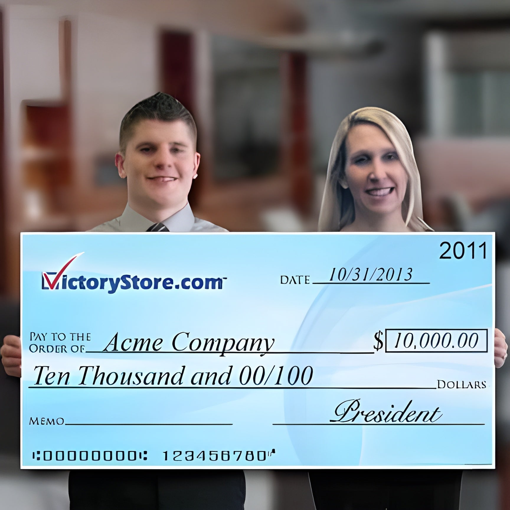 2'x4' Custom Oversized Check - Corrugated Plastic