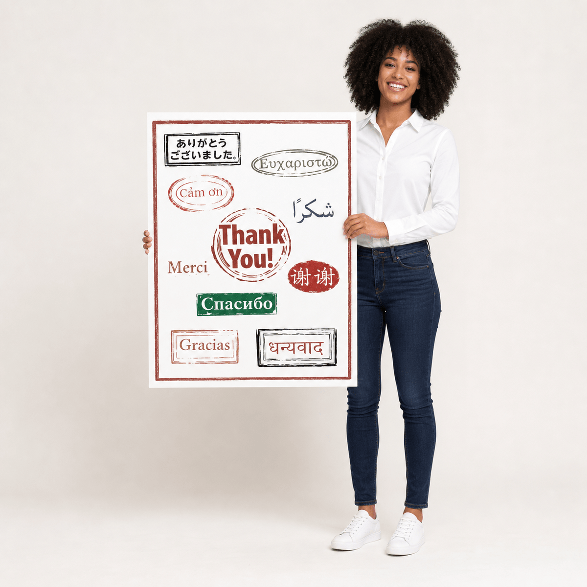 3' Custom Giant Thank You Greeting Card