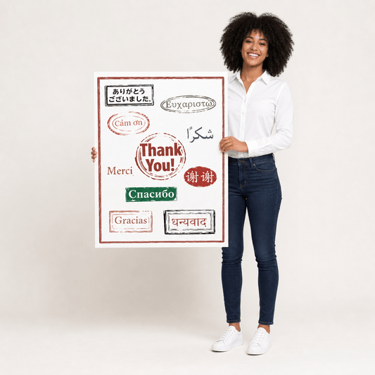3' Custom Giant Thank You Greeting Card