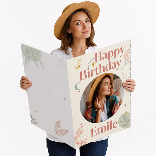 3 Foot Jumbo Custom Birthday Card with Photo & Personalized Message