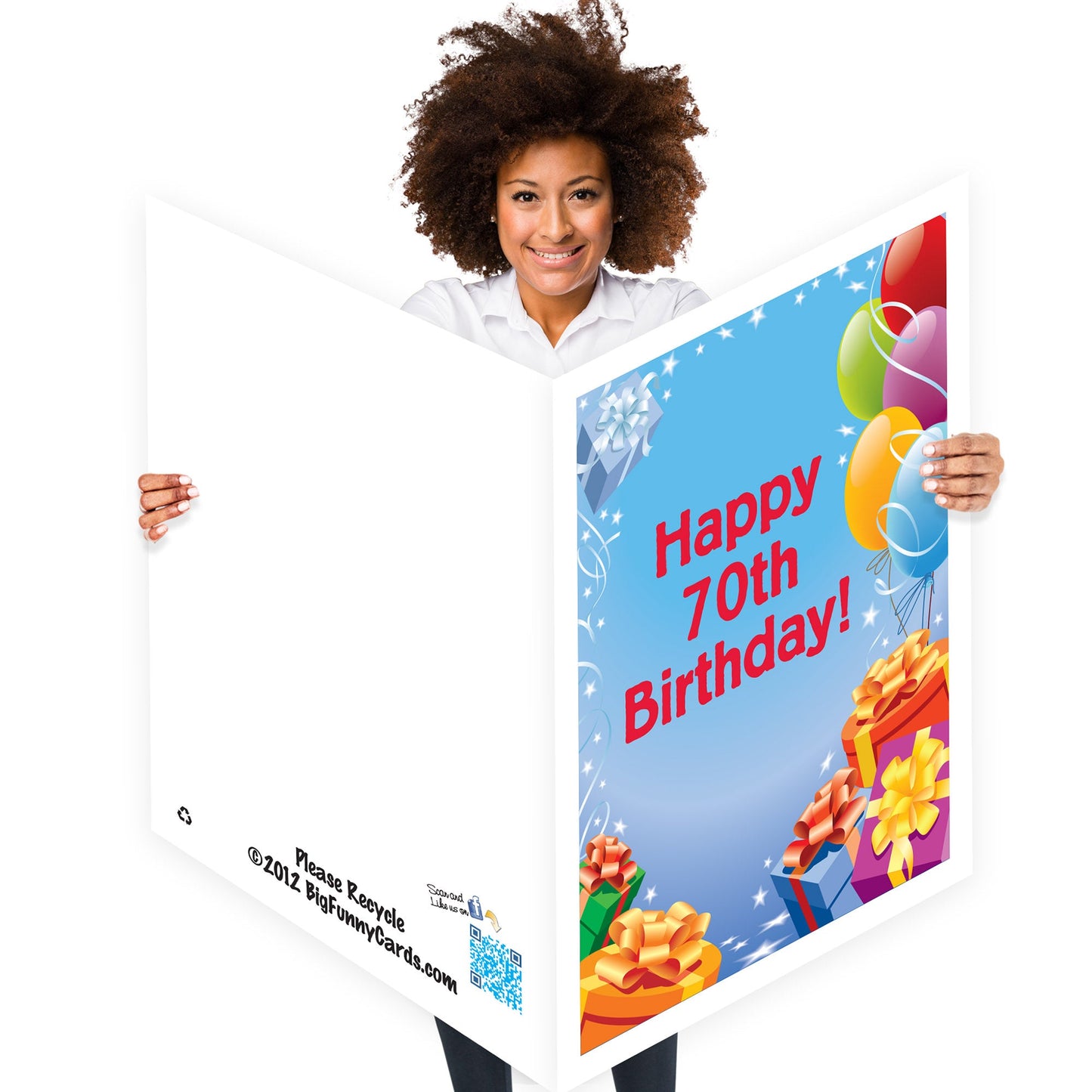 3' Giant 70th Birthday Presents and Balloons Greeting Card