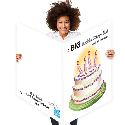 3' Giant Birthday Cake Birthday Greeting Card