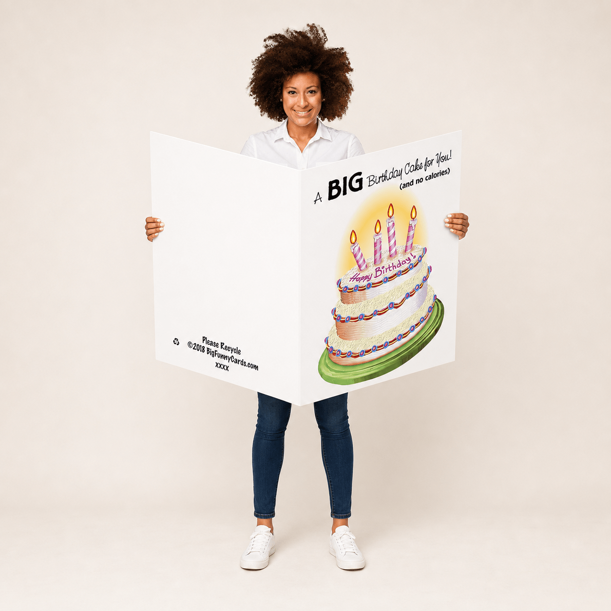 3' Giant Birthday Cake Birthday Greeting Card
