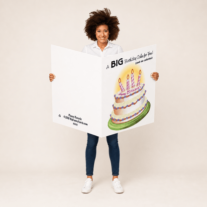 3' Giant Birthday Cake Birthday Greeting Card