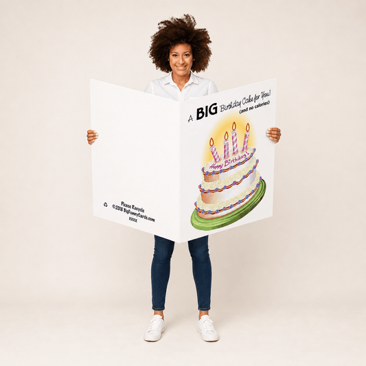 3' Giant Birthday Cake Birthday Greeting Card