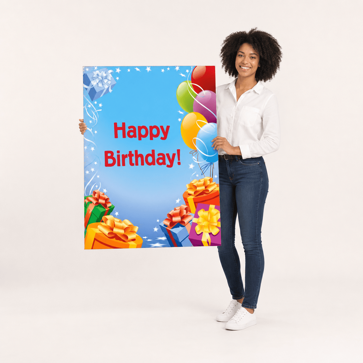 3' Giant Birthday Presents and Balloons Greeting Card