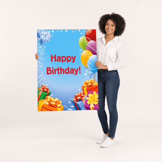 3' Giant Birthday Presents and Balloons Greeting Card