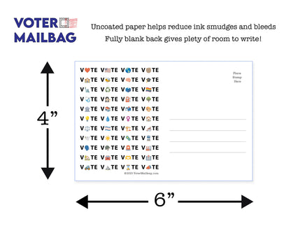VOTE Emoji Blank 4x6 Voter Postcards