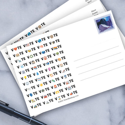 VOTE Emoji Blank 4x6 Voter Postcards