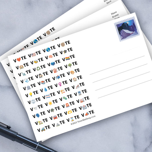 VOTE Emoji Blank 4x6 Voter Postcards