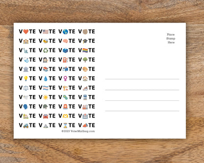VOTE Emoji Blank 4x6 Voter Postcards