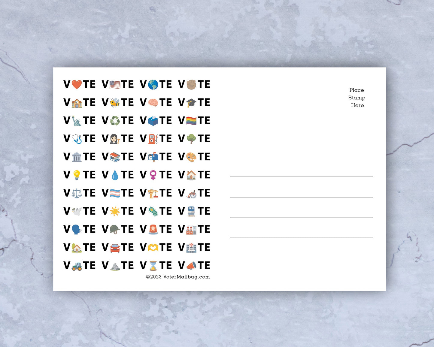 Voter Postcard Variety Pack – 125 Bulk Postcards, 5 Designs