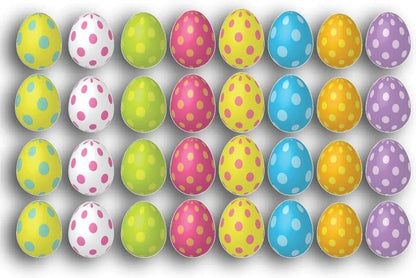 32pc Hanging Easter Eggs Decorations – 4.5" Corrugated Plastic Easter Tree Ornaments