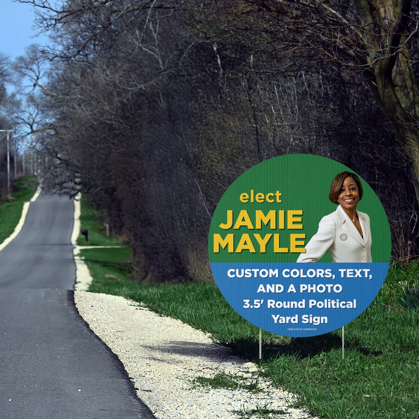 3.5' Round Political Yard Sign