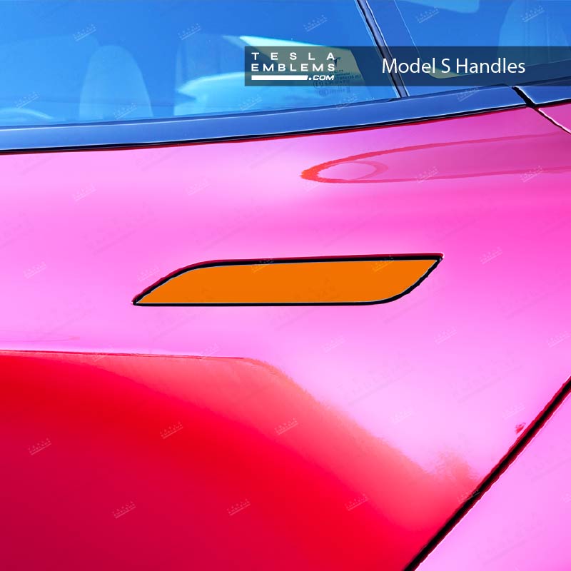 3M Gloss Deep Orange Tesla Door Handle Decals (4pcs)