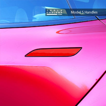 3M Gloss Dragon Fire Red Tesla Door Handle Decals (4pcs)