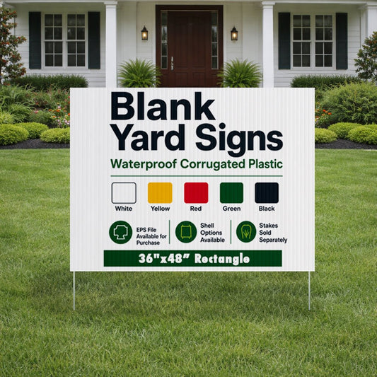 3'x4' 4mm Corrugated Plastic Blank Yard Signs