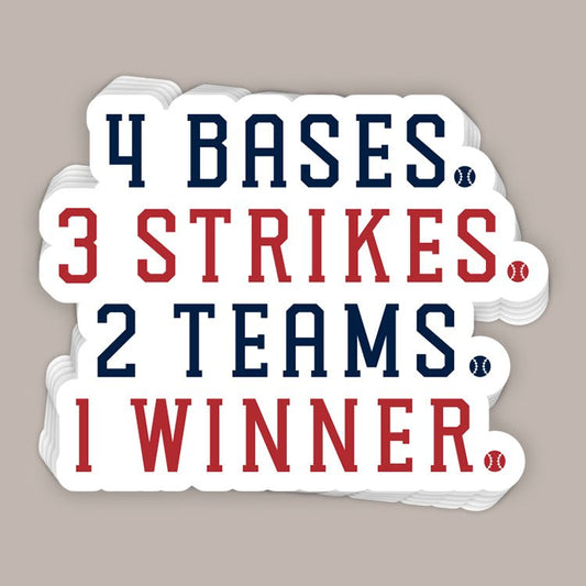 4,3,2,1 Baseball Decal