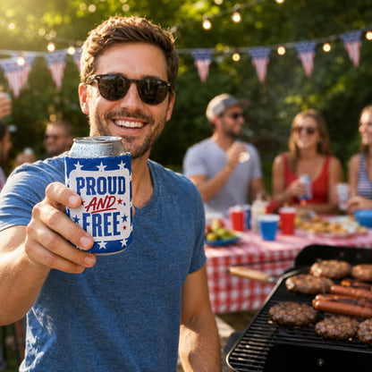 4th of July Can Coolers America's 250th Anniversary, 25 Unique Patriotic Designs, Fits 12oz Cans