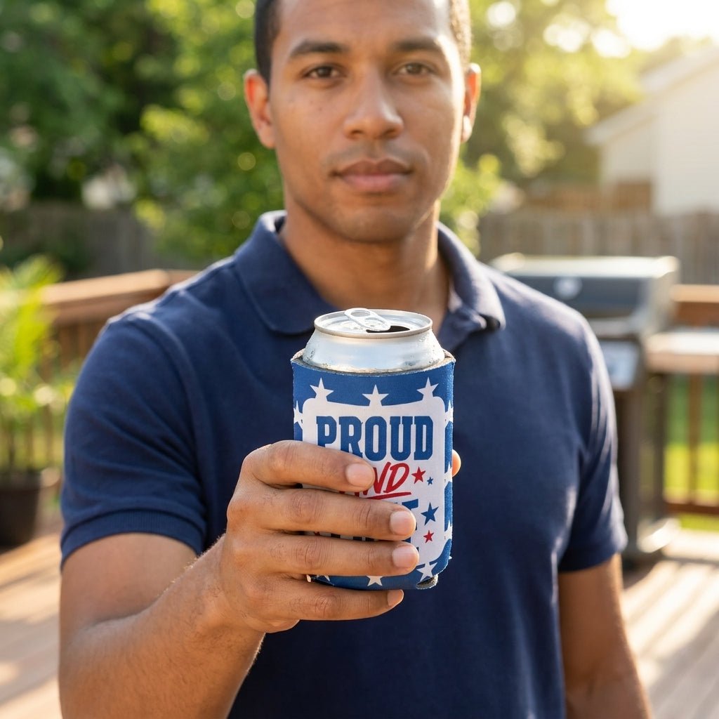 4th of July Can Coolers America's 250th Anniversary, 25 Unique Patriotic Designs, Fits 12oz Cans