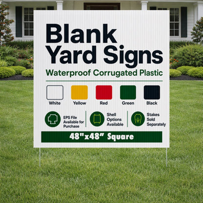 4'x4' 4mm Corrugated Plastic Blank Yard Signs