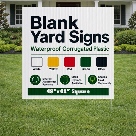 4'x4' 4mm Corrugated Plastic Blank Yard Signs