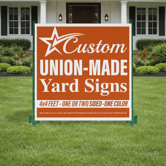 4'x4' Union Label Road Signs, One Color