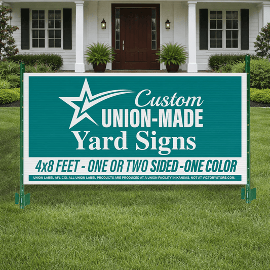 4'x8' Union Label Road Signs, One Color