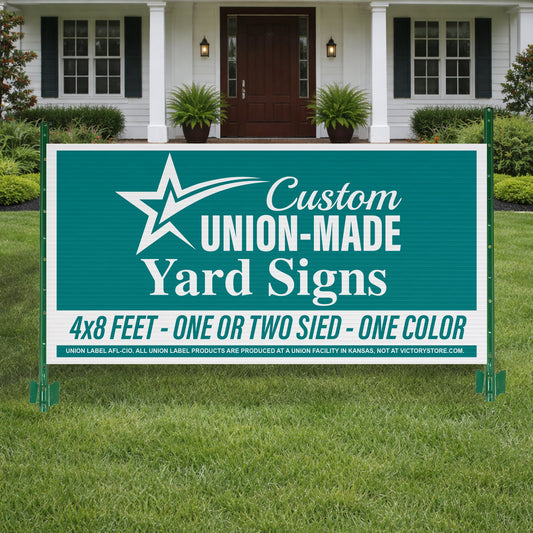 4'x8' Union Label Road Signs, One Color