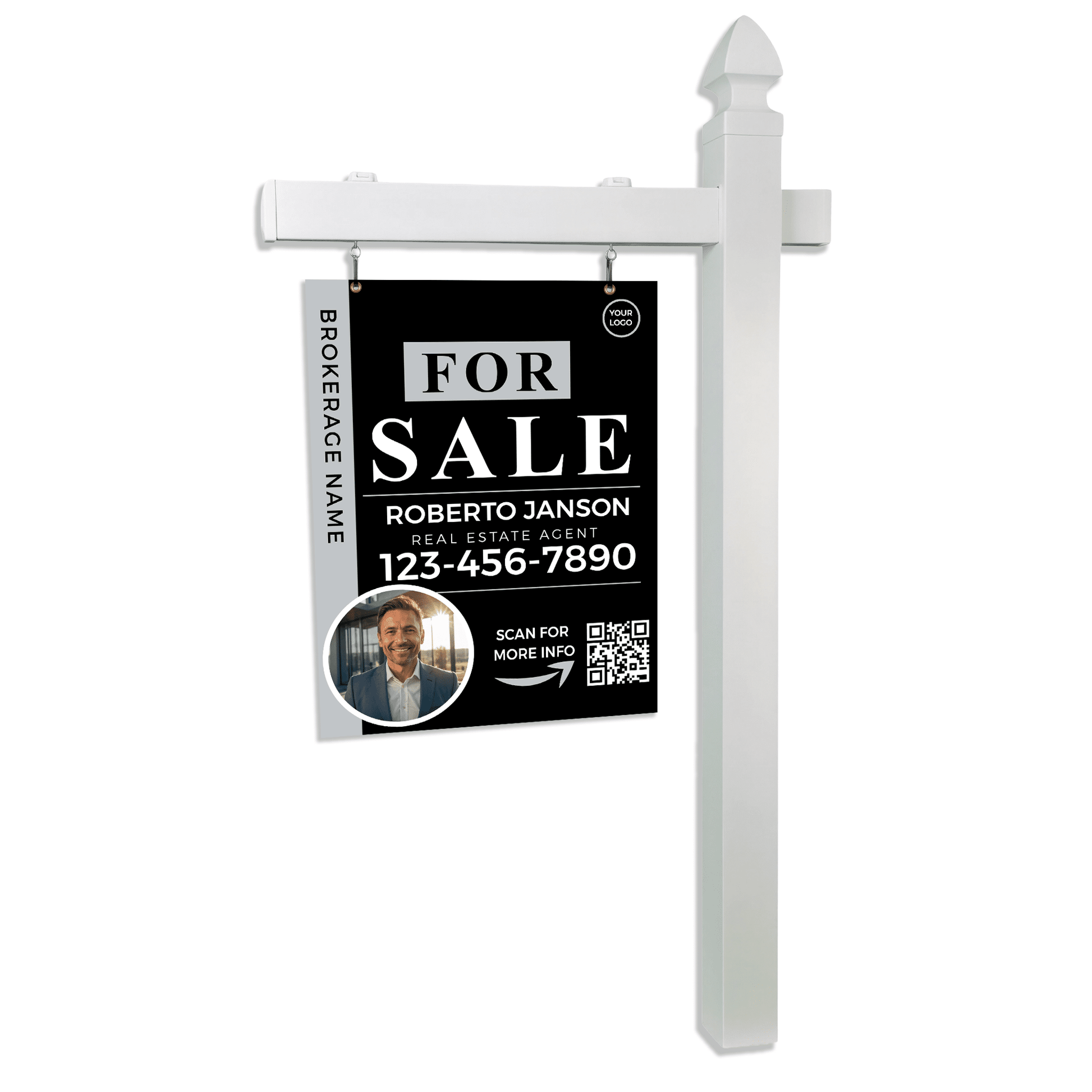 5ft Professional Real Estate Vinyl L - Frame Post 36" W, with Sliding Clips