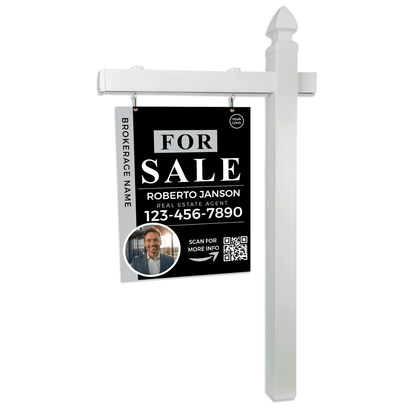 5ft Professional Real Estate Vinyl L - Frame Post 36" W, with Sliding Clips