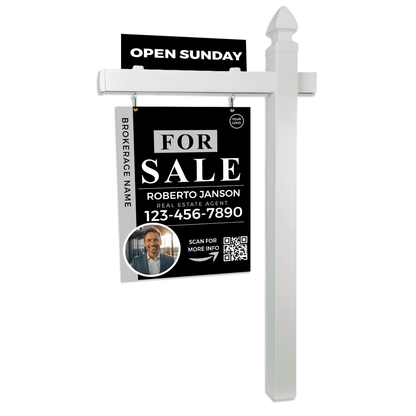 5ft Professional Real Estate Vinyl L - Frame Post 36" W, with Sliding Clips