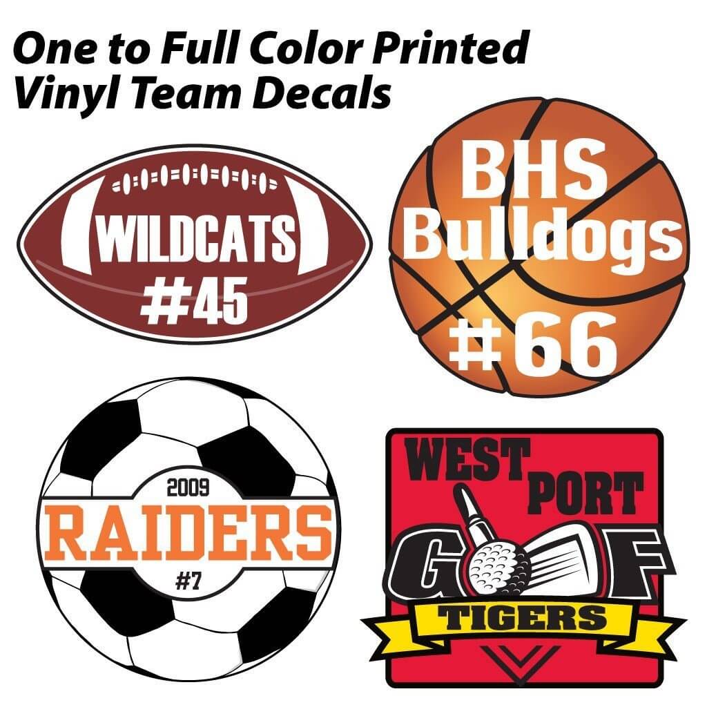 6" Custom Window Decals for Teams