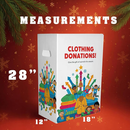 6 - Pack Clothing Donation Bin - Reuseable Corrugated Plastic Trash Cans | 36.5 Gallons