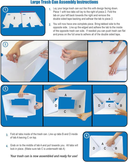 6 - Pack Pet Drive Donation Bin - Santa Paws - Reusable Corrugated Plastic Trash Cans | 22.3 Gallons