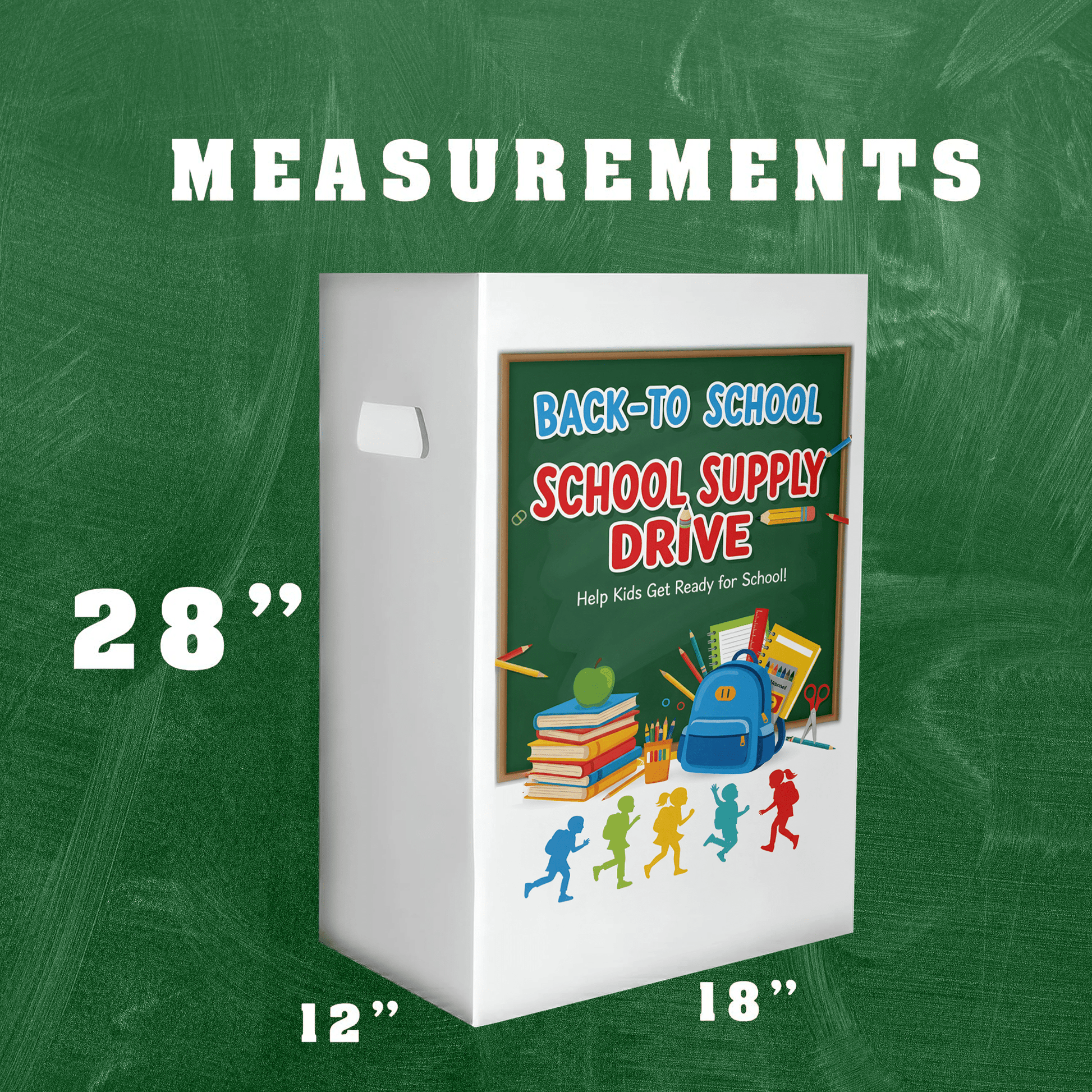 6 - Pack School Supplies Donation Bin - Back To School - Reusable Corrugated Plastic Trash Cans | 22.3 Gallons