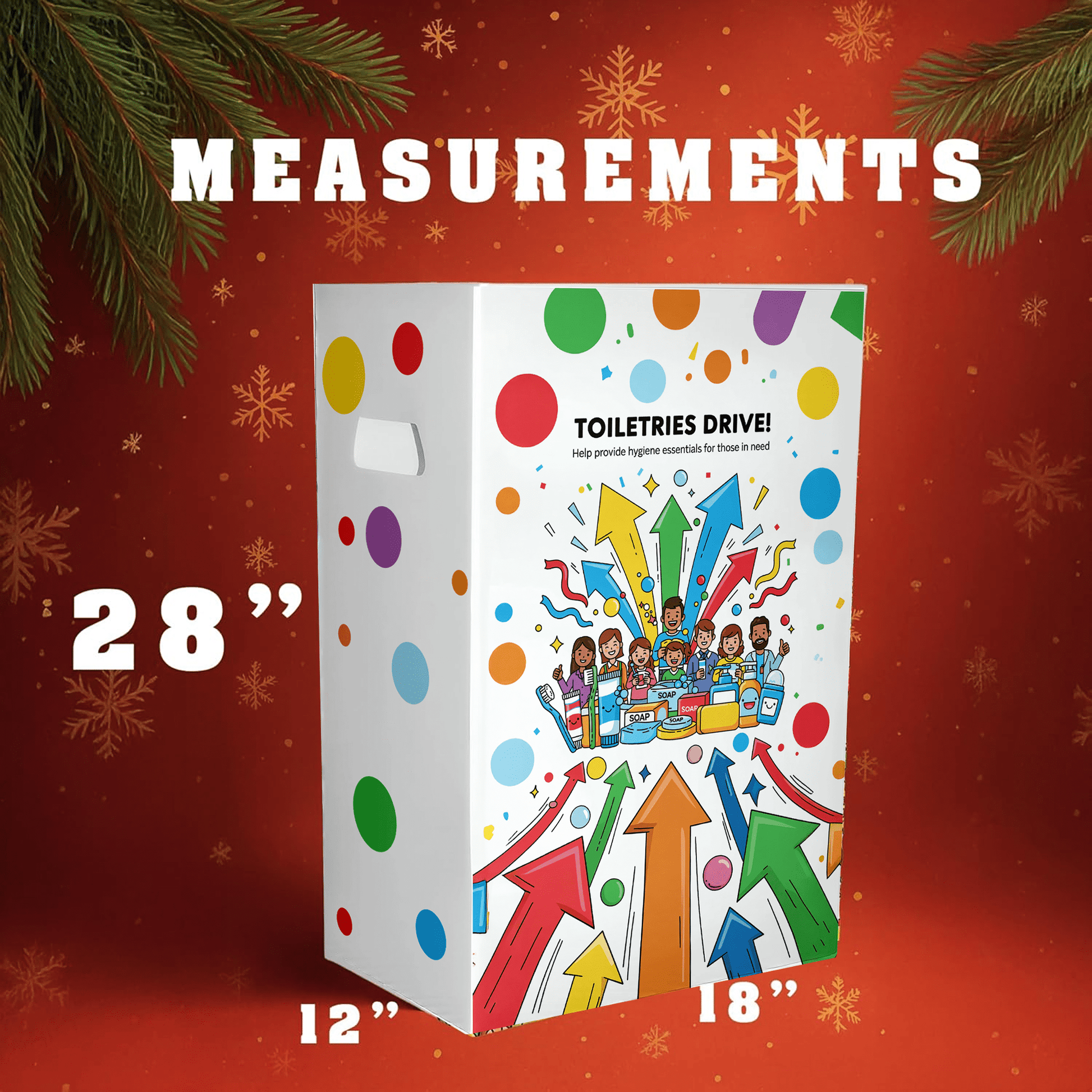 6 - Pack Toiletries Drive Donation Bin - Reusable Corrugated Plastic Trash Cans | 22.3 Gallons