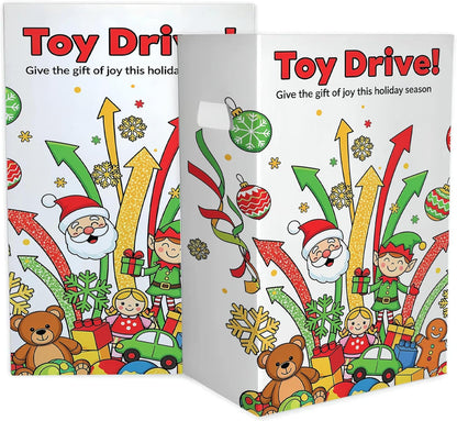 6 - Pack Toy Drive Donation Bin - Reuseable Corrugated Plastic Trash Cans | 36.5 Gallons (Copy)