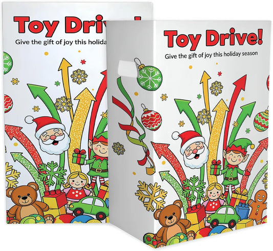 6 - Pack Toy Drive Donation Bin - Reuseable Corrugated Plastic Trash Cans | 36.5 Gallons (Copy)