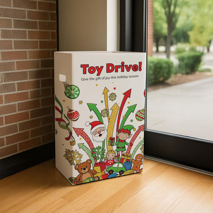 6 - Pack Toy Drive Donation Bin - Reuseable Corrugated Plastic Trash Cans | 36.5 Gallons (Copy)