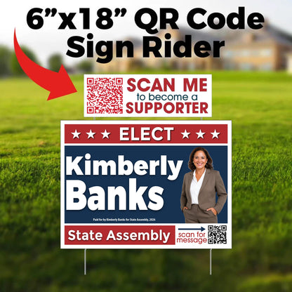 6"x18" QR Code Sign Rider for Yard Signs