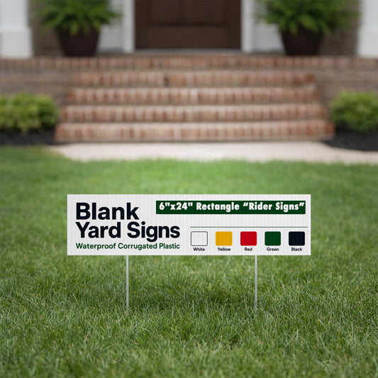 6"x24" 4mm Corrugated Plastic Blank Yard Sign