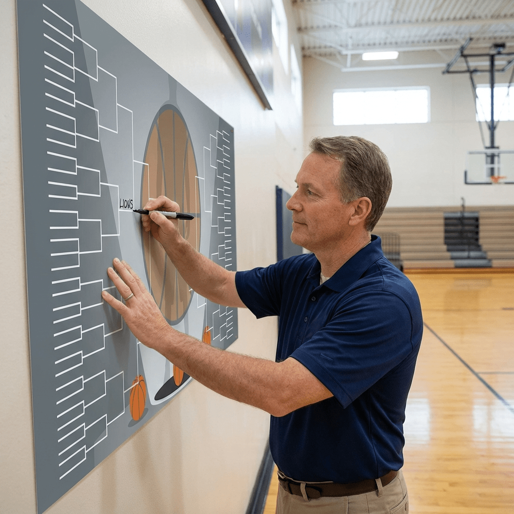 72"x36" Giant Basketball Tournament Bracket Sign