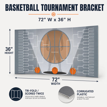 72"x36" Giant Basketball Tournament Bracket Sign
