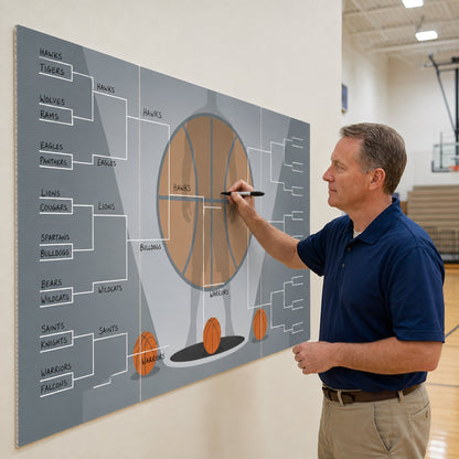 72"x36" Giant Basketball Tournament Bracket Sign
