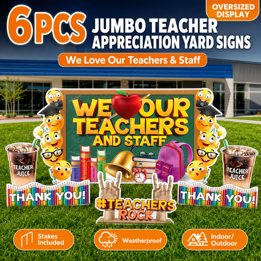 Jumbo We Love Our Teachers and Staff Oversized EZ Yard Card