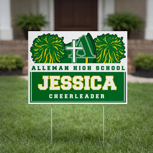 Cheerleader Team 18"x24" Custom Yard Signs